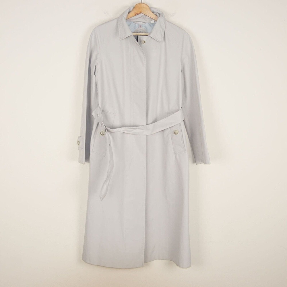 Save The Duck Gray Long Pro Tech Trench Rain Jacket Women Sz 0 / XS Missing hood